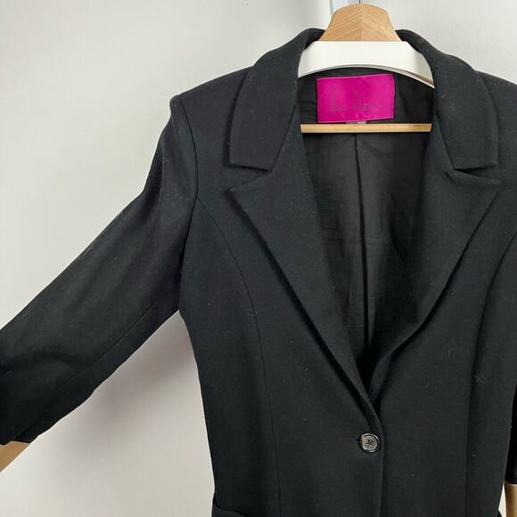 HEIDI MERRICK USA 2 One Button Colorblock Blazer Jacket Black Camel Tan - Picture 4 of 7